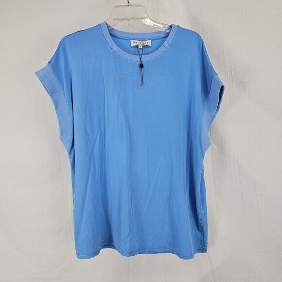 HALE BOB Azalea Solid TopIN BLUE WOMEN'S SIZE LARGE NWOT - Picture 3 of 7
